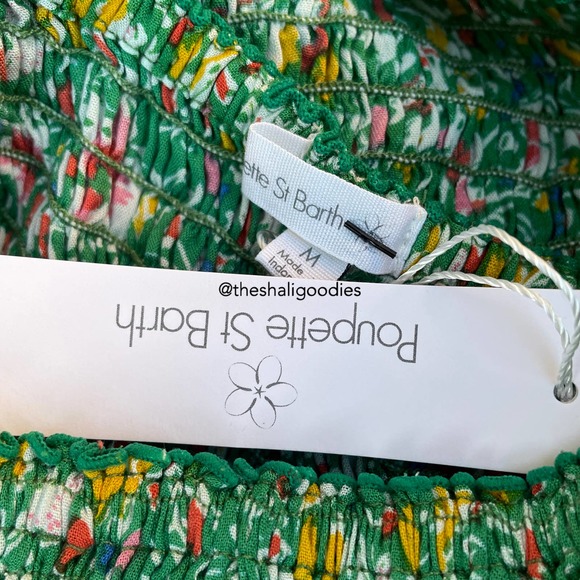 🚫SOLD🚫POUPETTE ST BARTH Soledad Midi Dress Green Floral Maxi - Picture 7 of 7